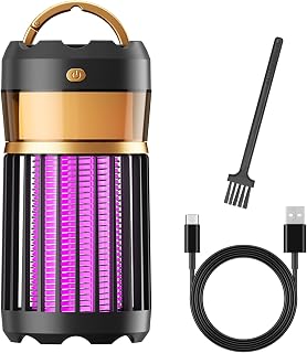 Mata Mosquitos electrico, lampara Mosquitos portatil USB para Camper Exterior, antimosquitos electrico Interior, luz antimosquitos Anti Moscas, Anti Mosquitos (Negro)