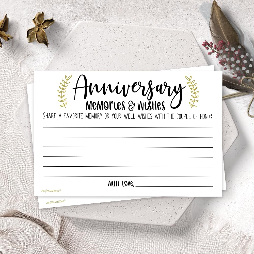 FoJumpu m&h invites Laurel Anniversary Memories and Wishes Cards (50 Count)