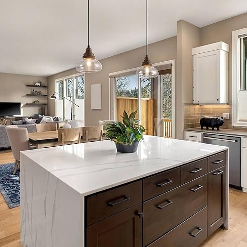 Miniatura 4 de Luces colgantes para isla de cocina, iluminación colgante de cocina sobre la isla con vidrio transparente, modernas lámparas colgantes de vidrio de