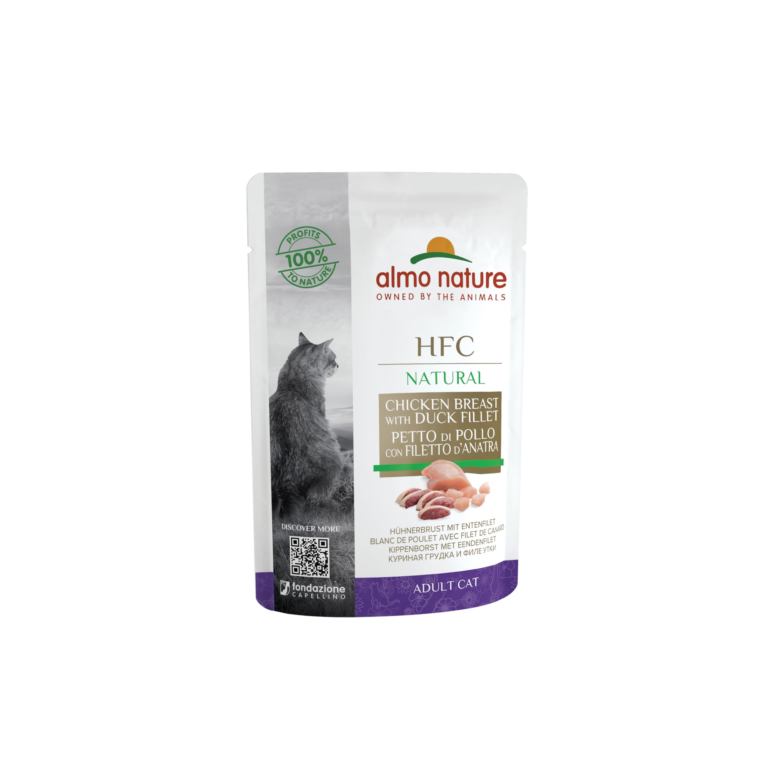 Almo Nature HFC Natural Hühnerbrust mit Entenfilet Katzenfutter nass 24er Pack (24 x 55g), 1er Pack (1 x 1.700 kilograms)