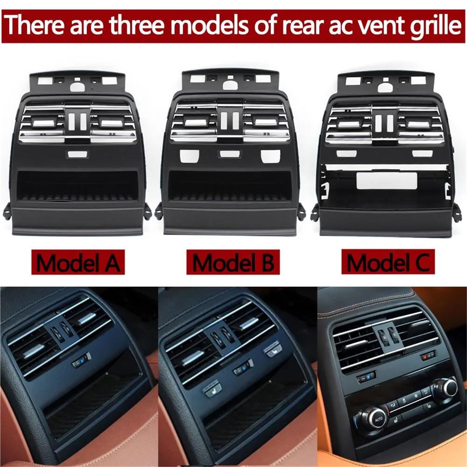Ac Vent LHD RHD samochód przedni tylny klimatyzacja AC kratka wentylacyjna zamiennik panelu wylotowego do BMW serii 6 F06 F12 F13 630 635 640 645 650 64229197484 (RHD po prawej) (tylny model B)