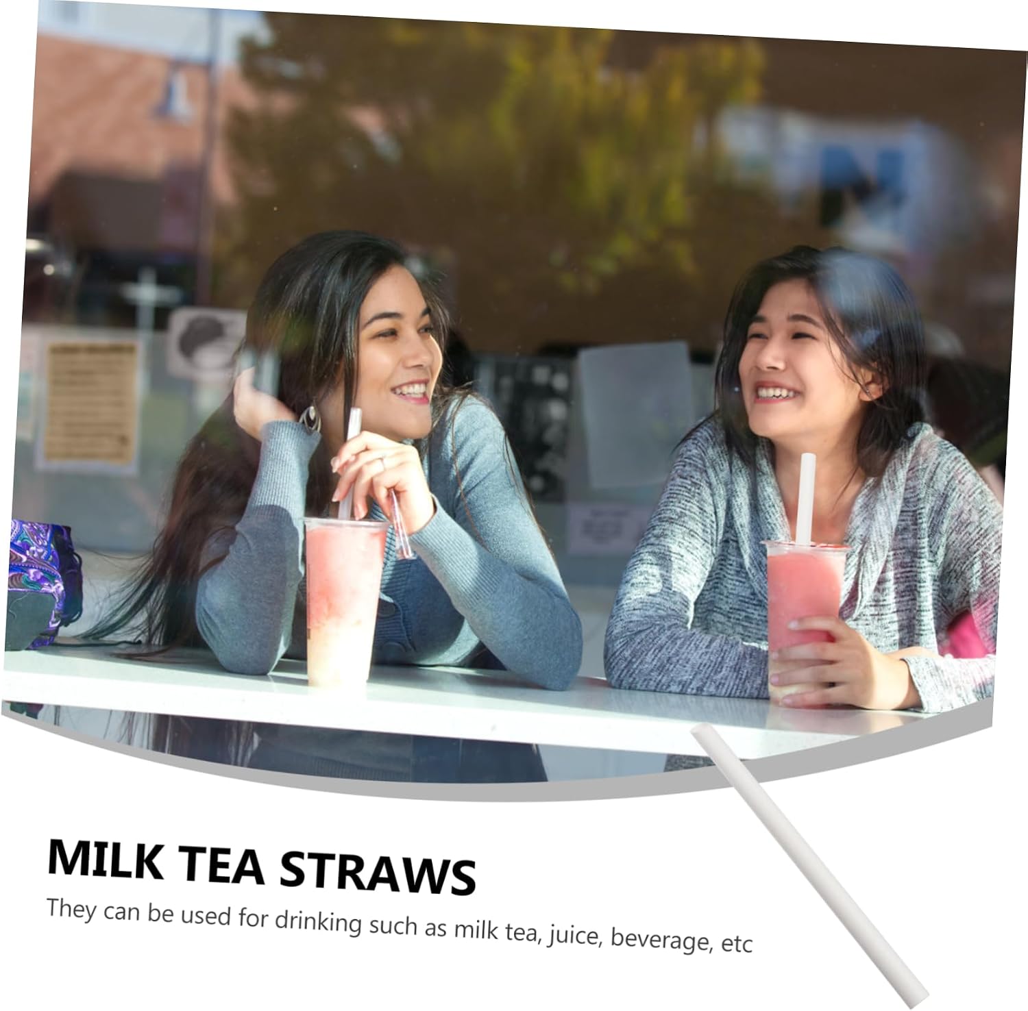 1pack Disposable Paper Straws Tea Straws Drinking No Paper Smell for Parties and Gatherings