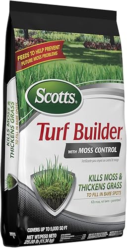 Miniatura 27 de Scotts - Constructor de césped con control de musgo, eliminador de musgo y fertilizante para césped, cubre hasta 10,000 pies cuadrados, 50 libras