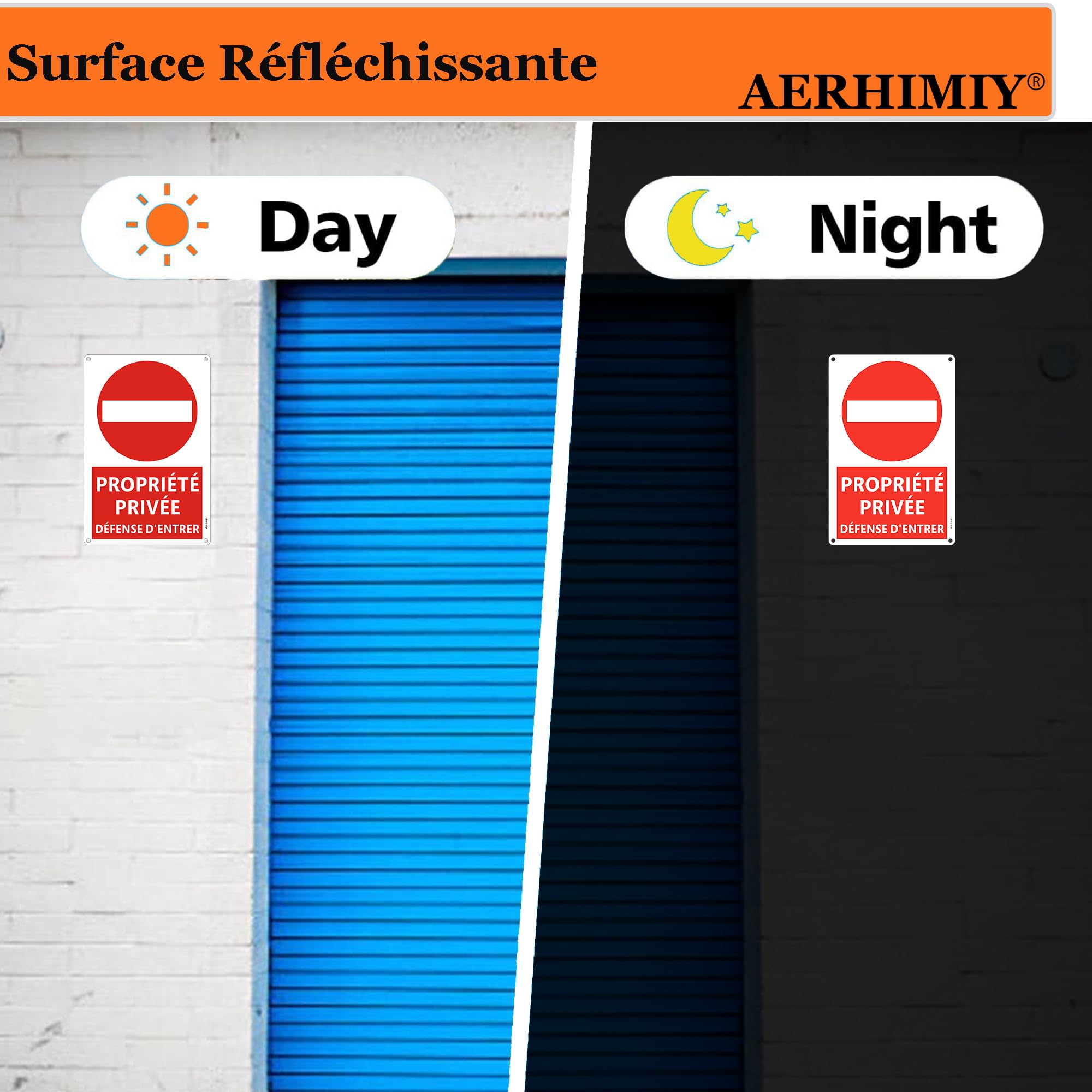 Panneau Propriété Privée Aluminium Réfléchissant 15×30 Cm, 2