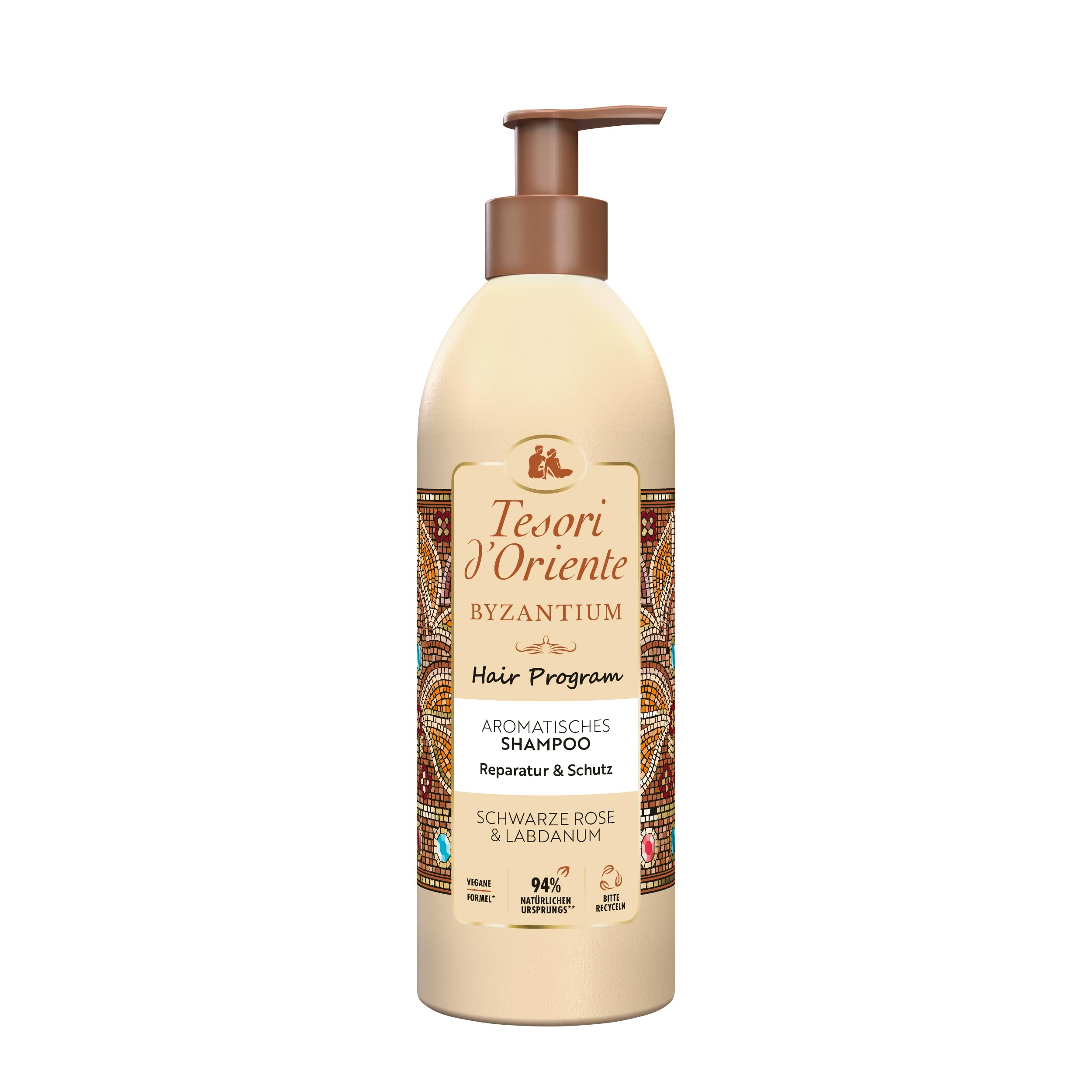 Tesori d'Oriente Hair Program Shampoo Byzantium | 250 ml | aromatisches Haarshampoo | schwarze Rose und Labdanum | Reparatur & Schutz für strapaziertes Haar | Wellness-Ritual für Körper & Sinne