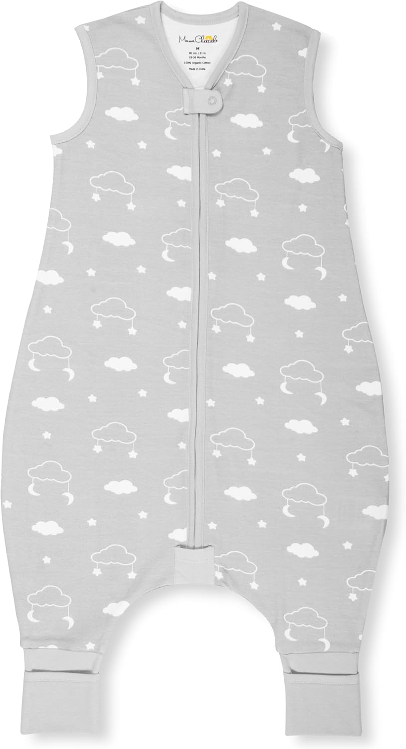 Mama Cheetah Toddler Sleep Sack with Feet 2T, 1.0 TOG Organic Cotton Baby Wearable Blankets with Legs
