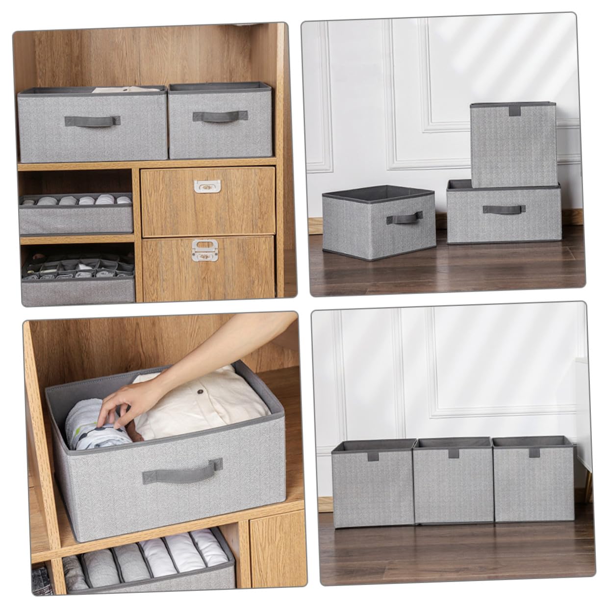 VICASKY 3pezzi Organizzatore per Armadio in Tessuto da Contenitore Portaoggetti per Camera da Letto Organizer per Vestiti e Accessori