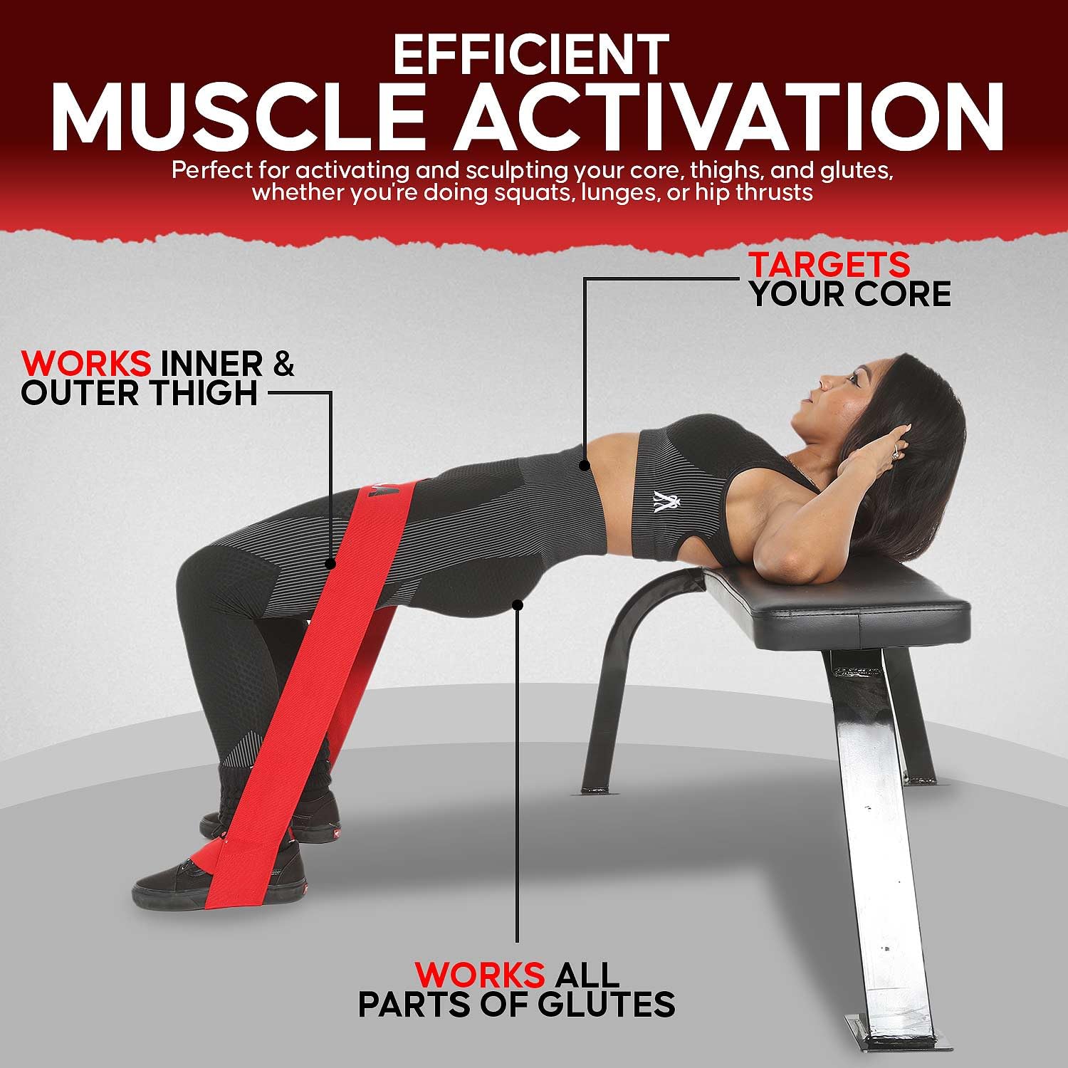 The X Bands Bande per glutei, fasce elastiche per allenamento e resistenza, per donne e uomini, lunghe fasce di resistenza per fitness e stretching, extra resistenti, per allenamento