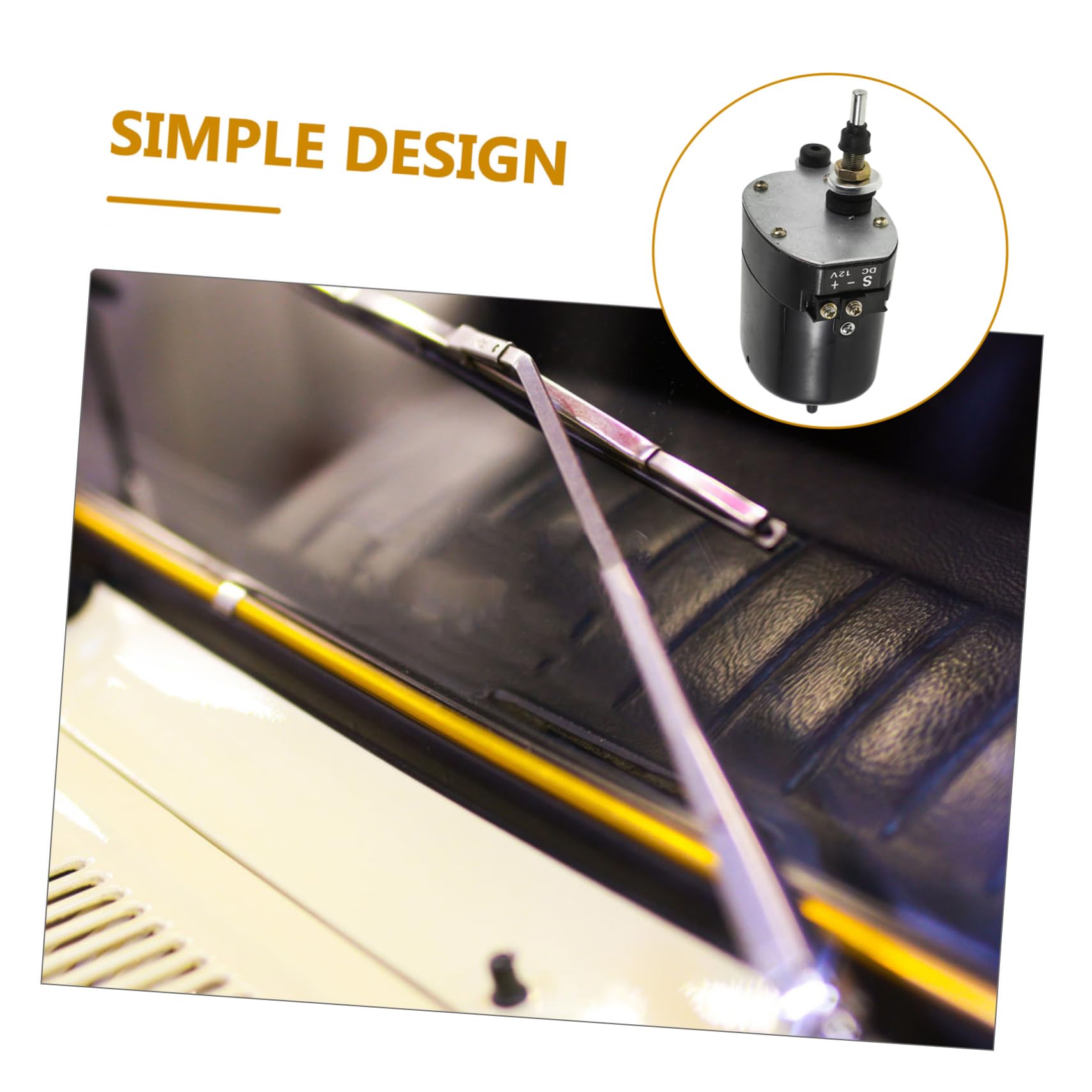 COSMEVIVI 12v Windshield Wiper Motor for Vintage Cars Portable Wiper Arm Metal and Construction Easy to Install for and Other Vehicles