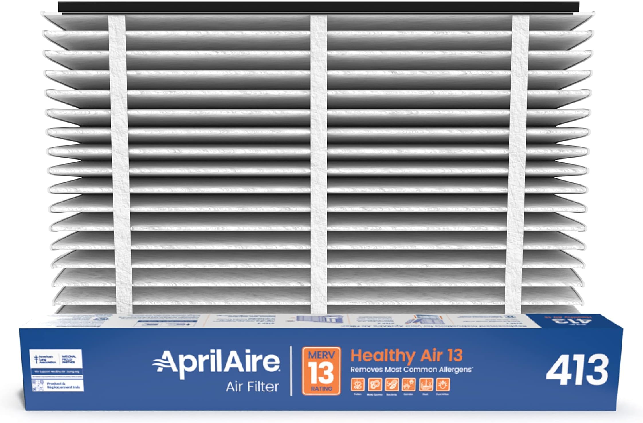 AprilAire 413 Replacement Filter for AprilAire Whole House Air Purifiers - MERV 13, Healthy Home Allergy, 16x25x4 Air Filter (Pack of 8)
