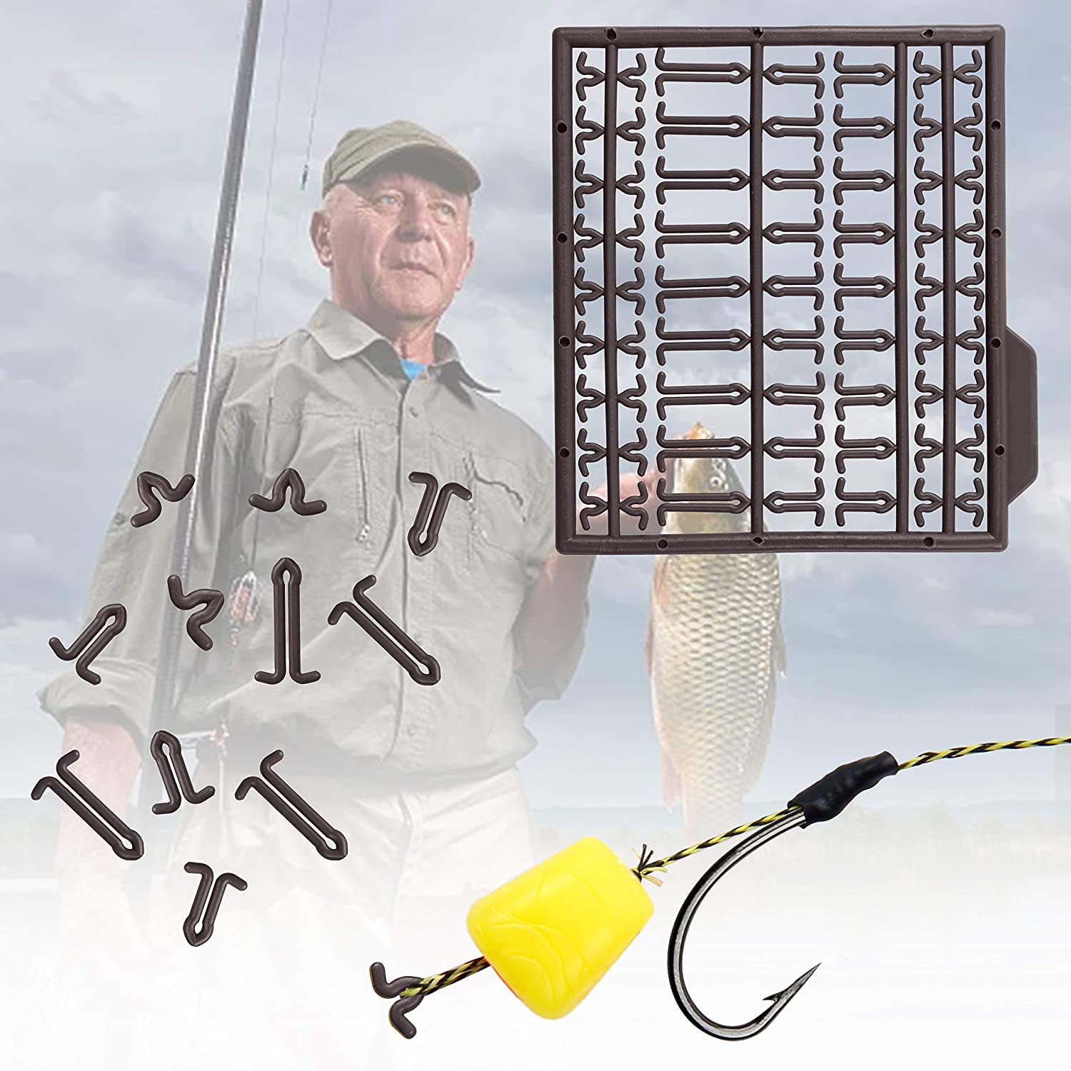 Set Per Carpfishing Con Ago Boilie E Punta Trapano HSS - Include 6 Montature Boilie Rig (Ami Taglie 2,4,6) E Fermagli - Lunghezza Leader 200 Mm - 2