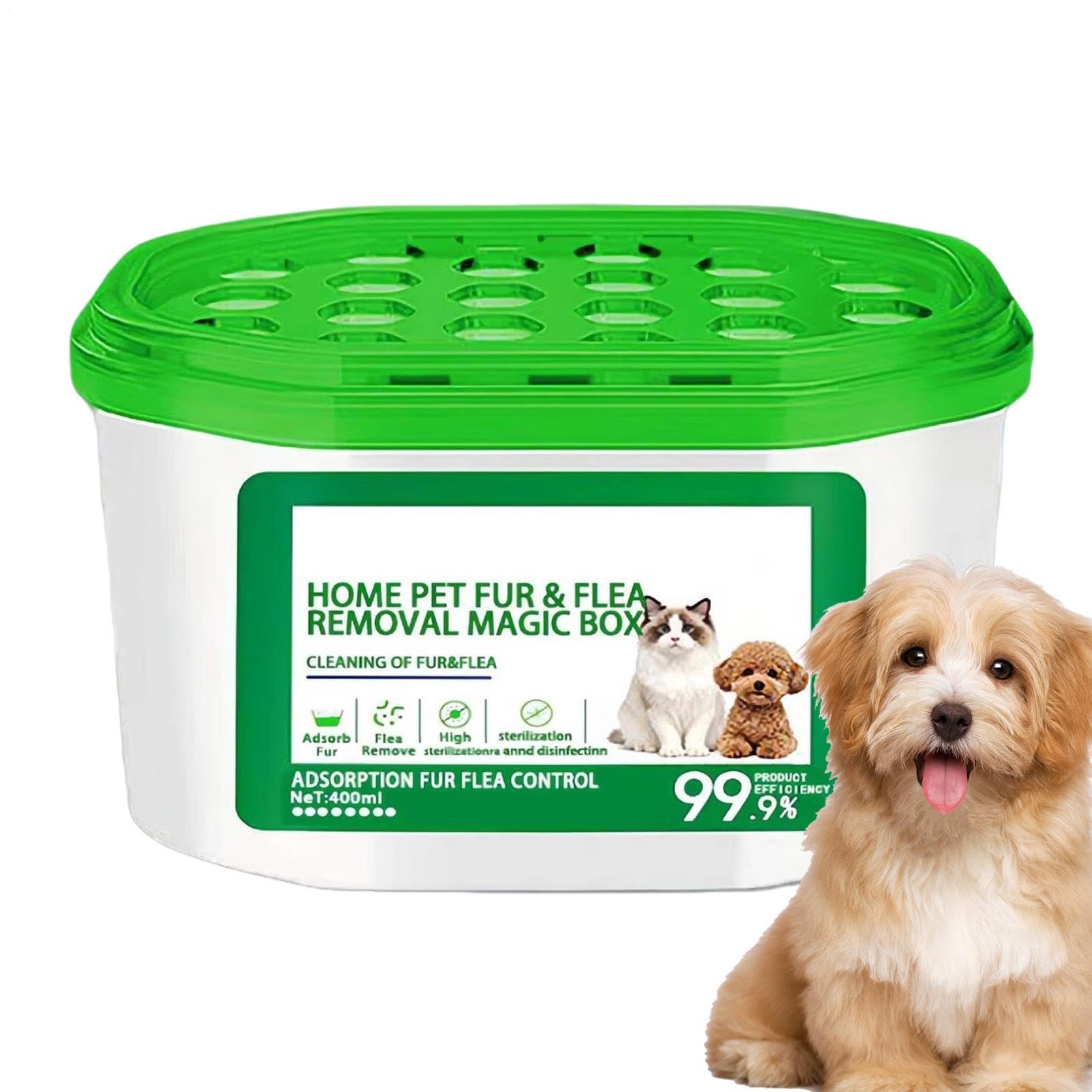 Pet Hair and Flea Removal Box, Air Purification & Dehumidification, Air Freshening Box for Dog Owners, Travellers, Home, Office, Apartment, Sleep Work Children's Classroom, Car, Kitchen, Hotel