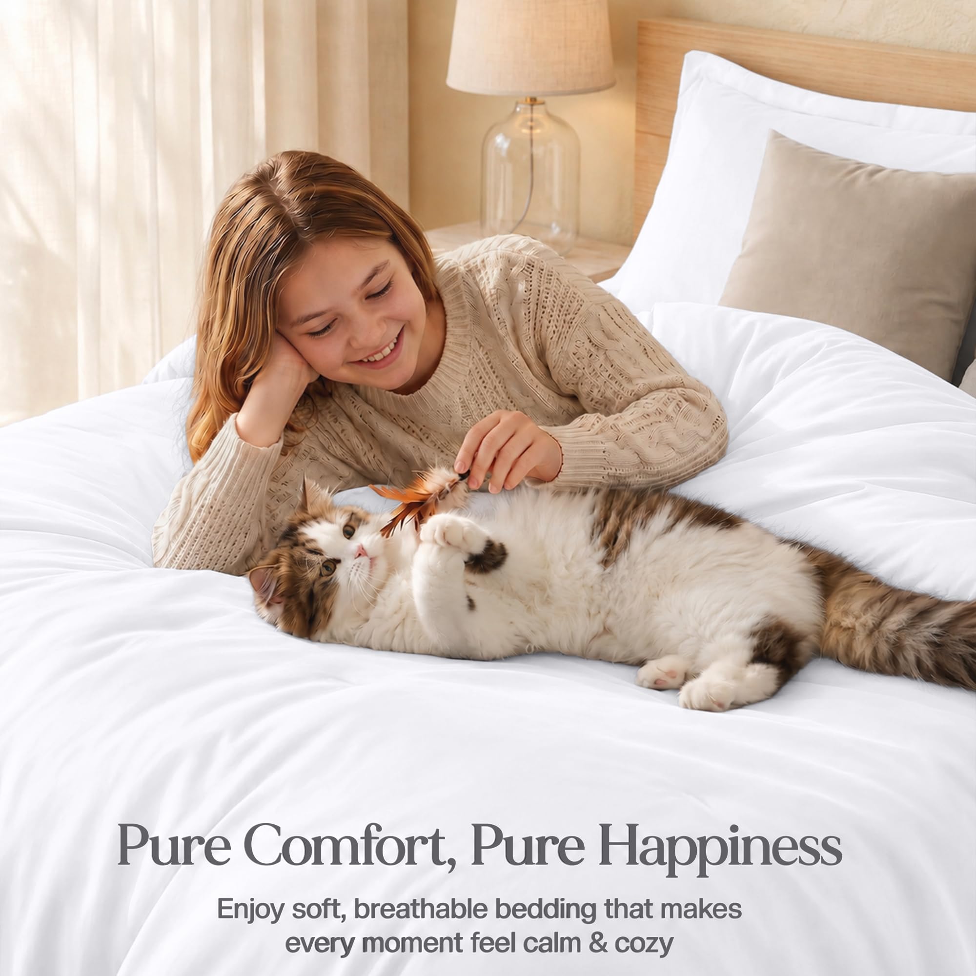 Utopia Bedding Trapunta per piumino (Queen) – Ultra peluche ipoallergenico, imbottitura in fibra siliconata, piumino alternativo (bianco)