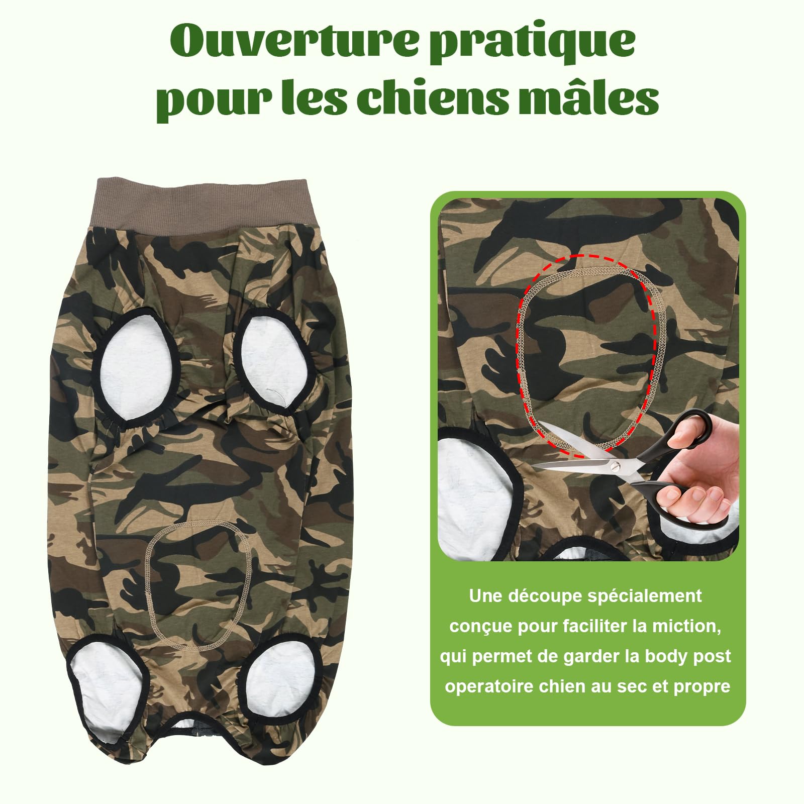 FEimaX Combinaison de Récupération pour Chien Après la Chirurgie, Body Chien Post Operatoire Femelle Male Gilet Combinaison de Convalescence Chirurgicale pour Chiens de Moyenne et Grande Taille