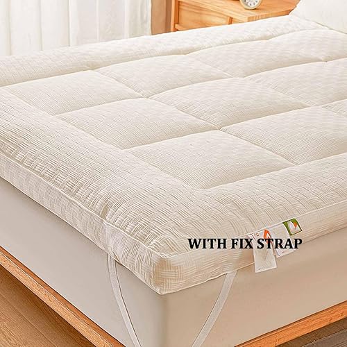 Miniatura 5 de Japanese Floor Mattress Foldable & Portable Roll Up Futon Mattress 4 Inch, Warm Top Mattress Topper, Quilted Fitted Mattress Protector Pillow Top