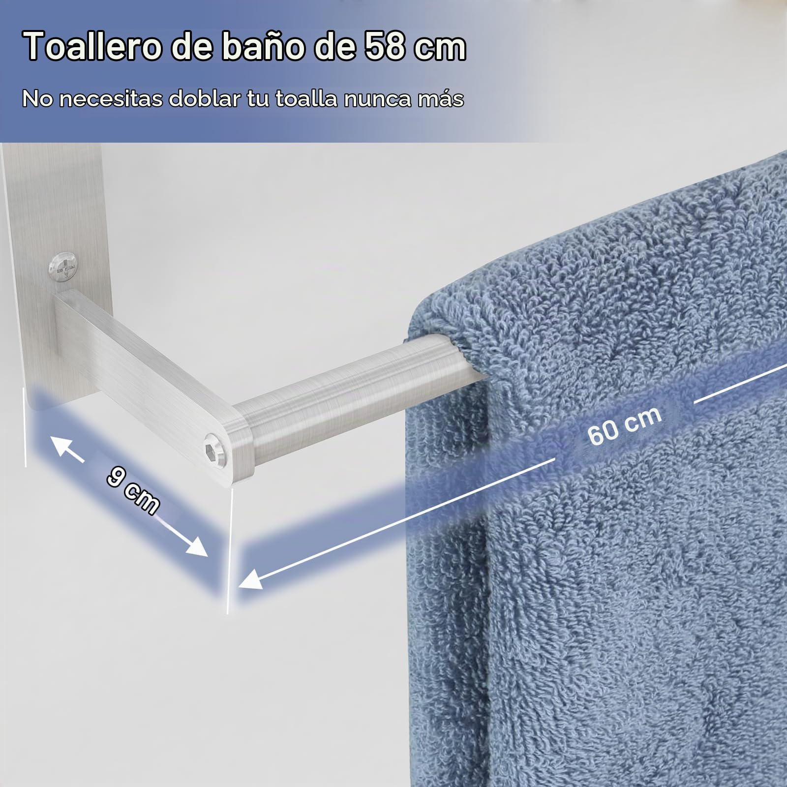 Toalleros de hotel para baño montados en la pared, BETHOM estante de toallas de 24 pulgadas para baño, toallero de baño de 3 niveles con barras de torre, níquel cepillado