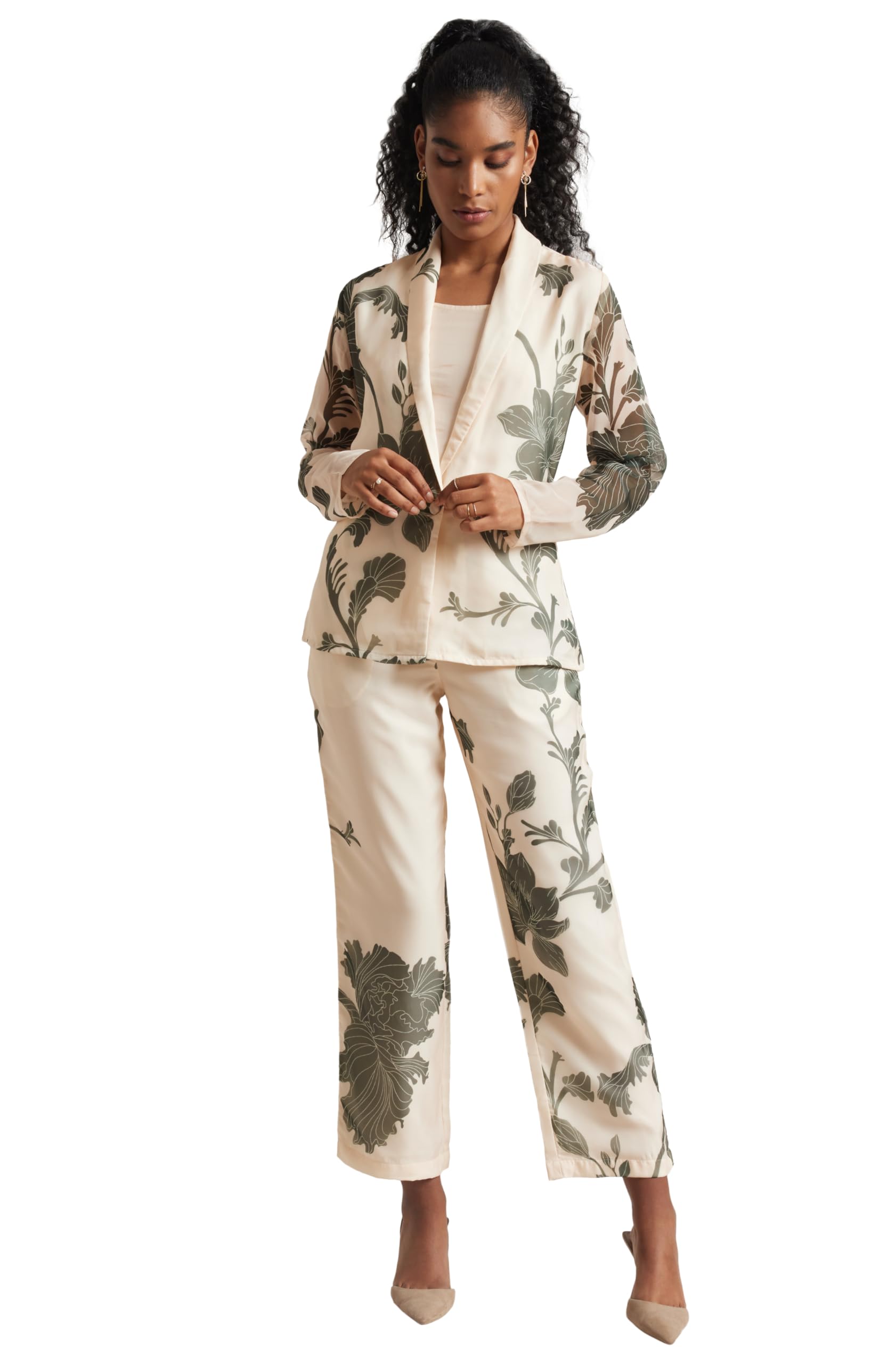 zaccai Women's Organza Regular Co-ords Set-picture-42