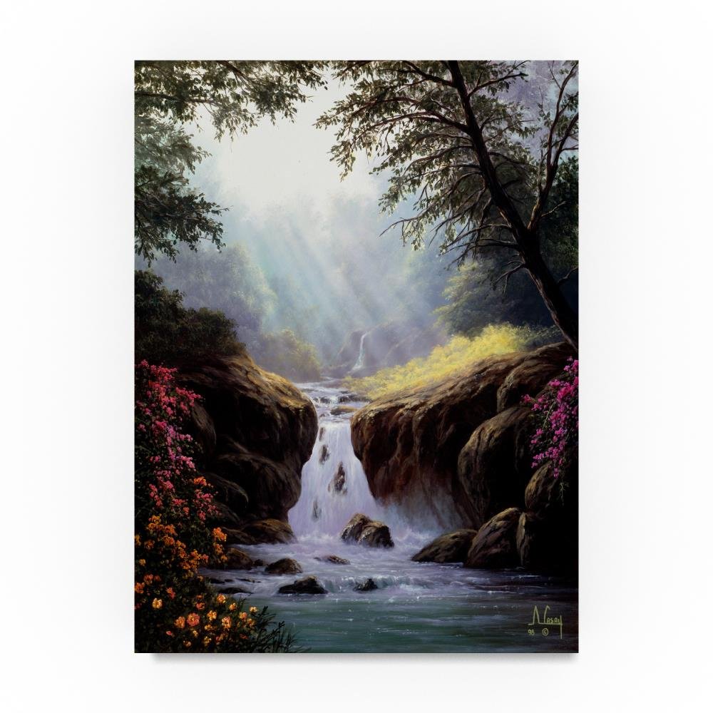 Amazon.com: Trademark Fine Art Light On A Waterfall Hanging