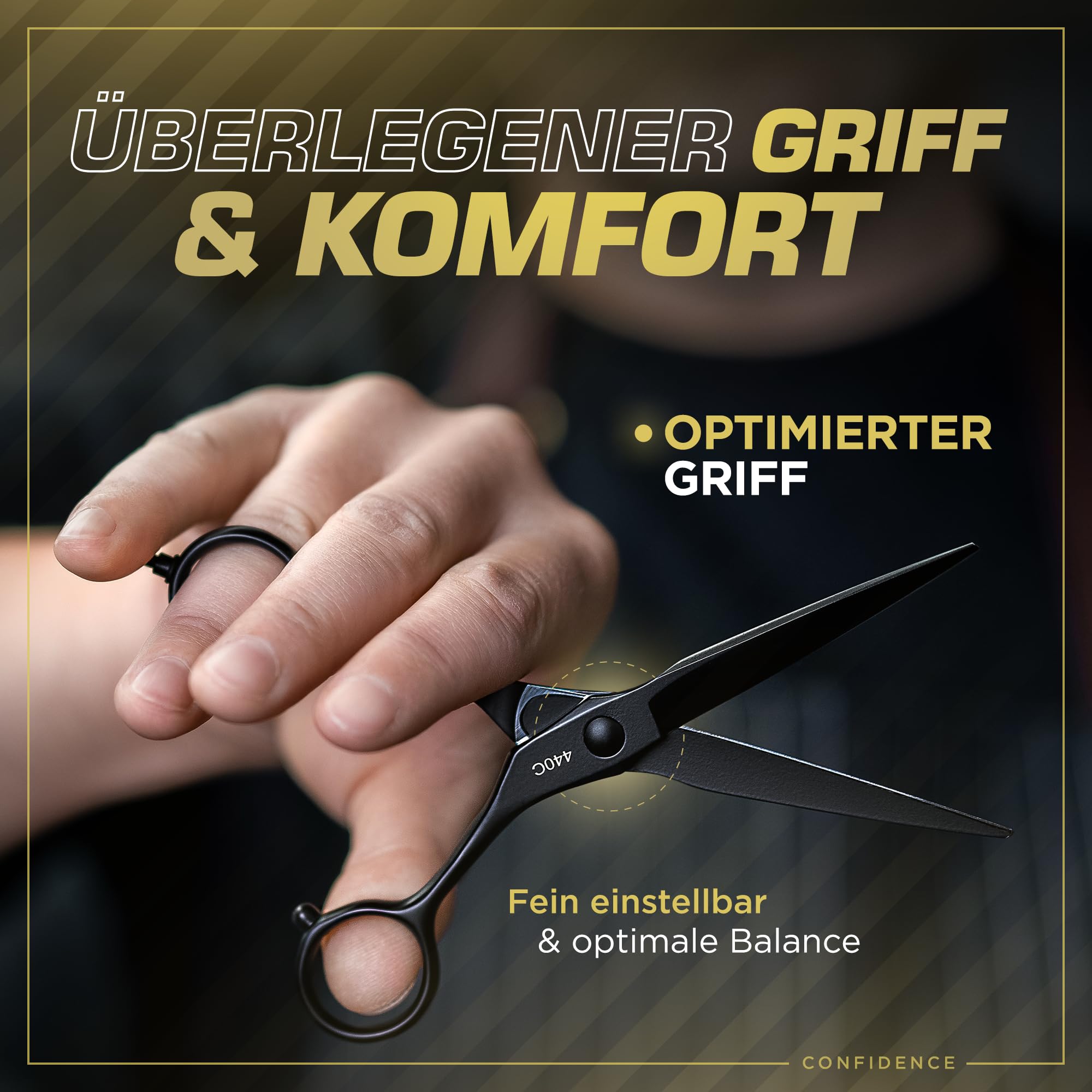 Fagaci Haarschneideschere 6" für Linkshänder 440C Stahl für Überlegene Präzision, Haarschere mit Extrem Scharfe Klingen, Friseurschere Profi, Schere Haare Schneiden Langlebige Schärfe, Frisörenschere | Hergestellt aus hochwertigem 440C-Stahl, konvexe Schä