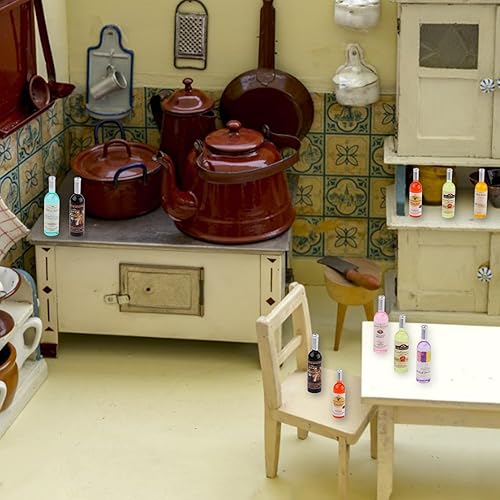 Miniatura 7 de 20 botellas en miniatura, lindas botellas de vino para casa de muñecas, para hacer mini comida y bebida, accesorios para decoración de casa de