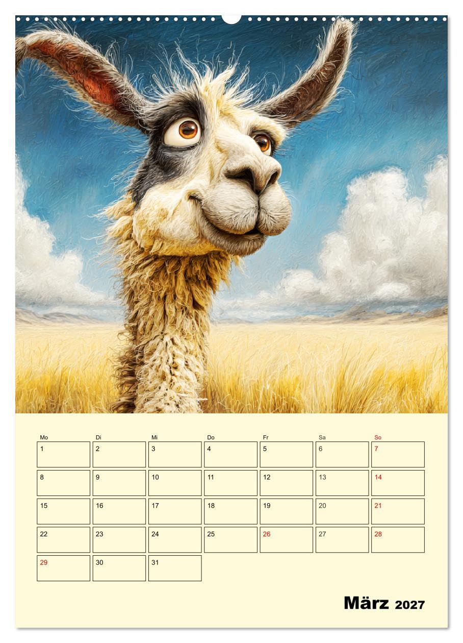 Lama la Vida. Lama-Momente zwischen Humor und Charakter (hochwertiger Premium Wandkalender 2027 DIN A2 hoch), Kunstdruck in Hochglanz: Lamas in all ... und liebenswerten Facetten (CALVENDO Tiere)