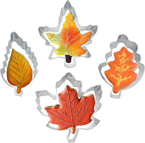 Miniatura 8 de Cortador de galletas grande de Acción de Gracias de 5 piezas, cortadores de galletas navideñas con formas de instrucciones de recetas de hojas de