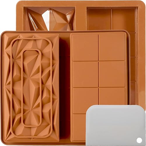 Miniatura 8 de Moldes de silicona para chocolate profundo, 4 formas diferentes, molde de barra de chocolate Dubai, moldes para hornear en barra de caramelo casera,