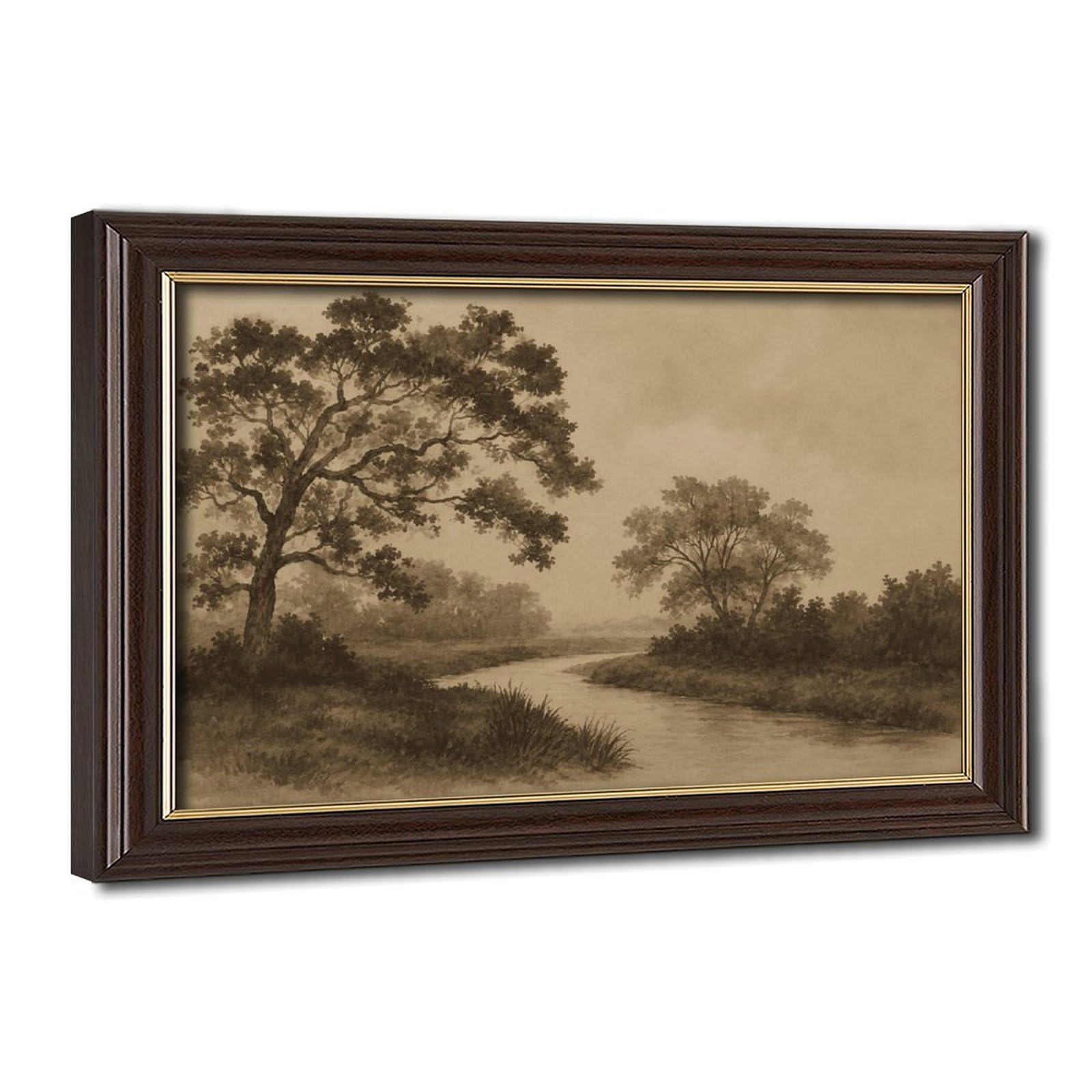 AYINUER Misty River Serenity Canvas Poster for Bedroom Decor Gift