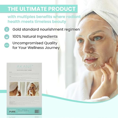 Miniatura 6 de AKANE Mascarillas faciales hidratantes, mascarillas de hidratación avanzada con colágeno marino, ácido hialurónico y OptiMSM, cuidado facial