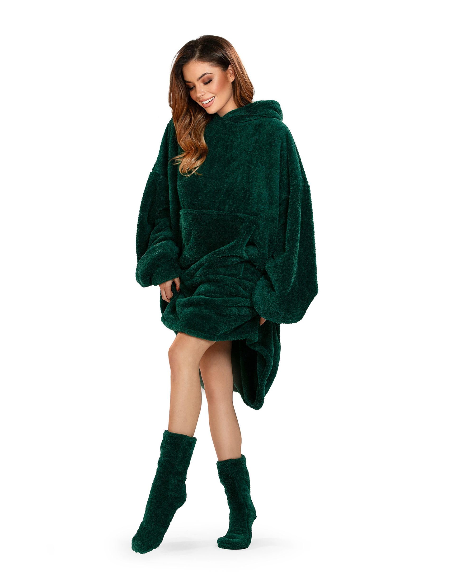 Vivisence Sudadera Manta Mujer Oversize con Capucha Bolsillo Invierno 5028
