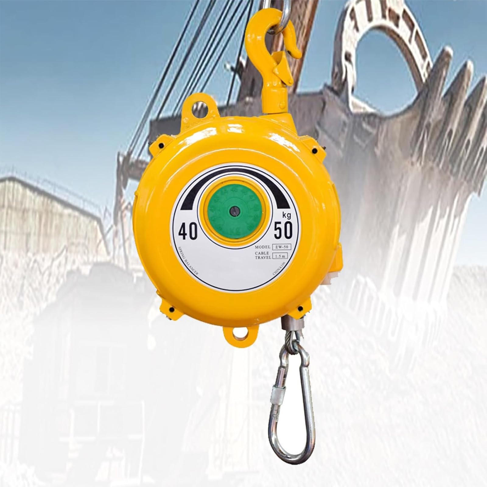 Einstellbarer Federzug Balancer, Einziehbare Selbsthemmend Spring Balancer, 30-40kg/40-50kg/50-60kg Federbalancer, Balancer Federzug-Halterung Balancer für Fabrik Werkstatt Maschinen