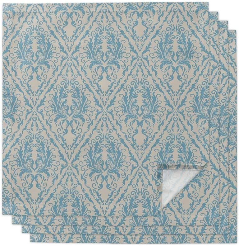 Retro Table Napkin Cloth Set Wedding Party Handkerchief Restaurant Supplies Christmas Napkins(4pcs)