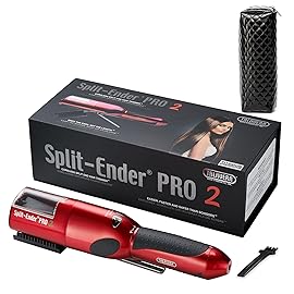 Split-Ender Pro 2 - Original Professional Beauty Tool - Cordless Split End Hair Trimmer for Damaged, Dry, Brittle, Frizzy, Curly or Straight Hair (Red)