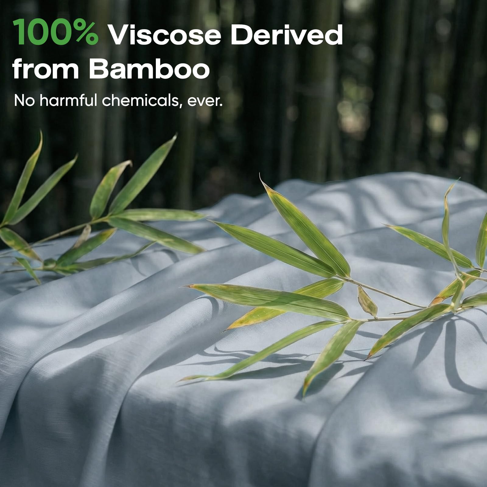 TWK Juego de sábanas de lujo, auténtica viscosa 100 % orgánica derivada de bambú, refrescante y transpirable, suave como la seda, sábanas y fundas de almohada (azul ley, matrimonial)