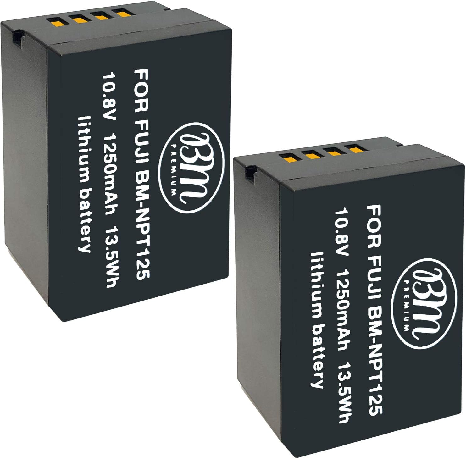 BM Premium 2 Pack of NP-T125 Batteries for Fujifilm GFX 50S, GFX50S, GFX 50R, GFX50R, GFX 100, GFX100 Cameras and Fujifilm VG-GFX1 Battery Grip