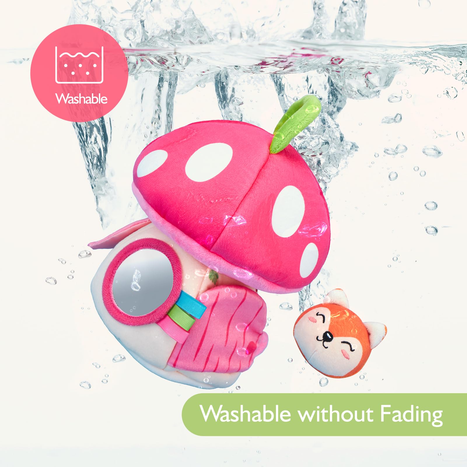 hahaland Giochi Neonato Montessori 6-12 Mesi - Casa Morbida per Animali con Sonagli/Pieghe/Specchio - Giochi Sensoriale per Bambini 3 6 12 Mesi Regalo Bimbo Bimba