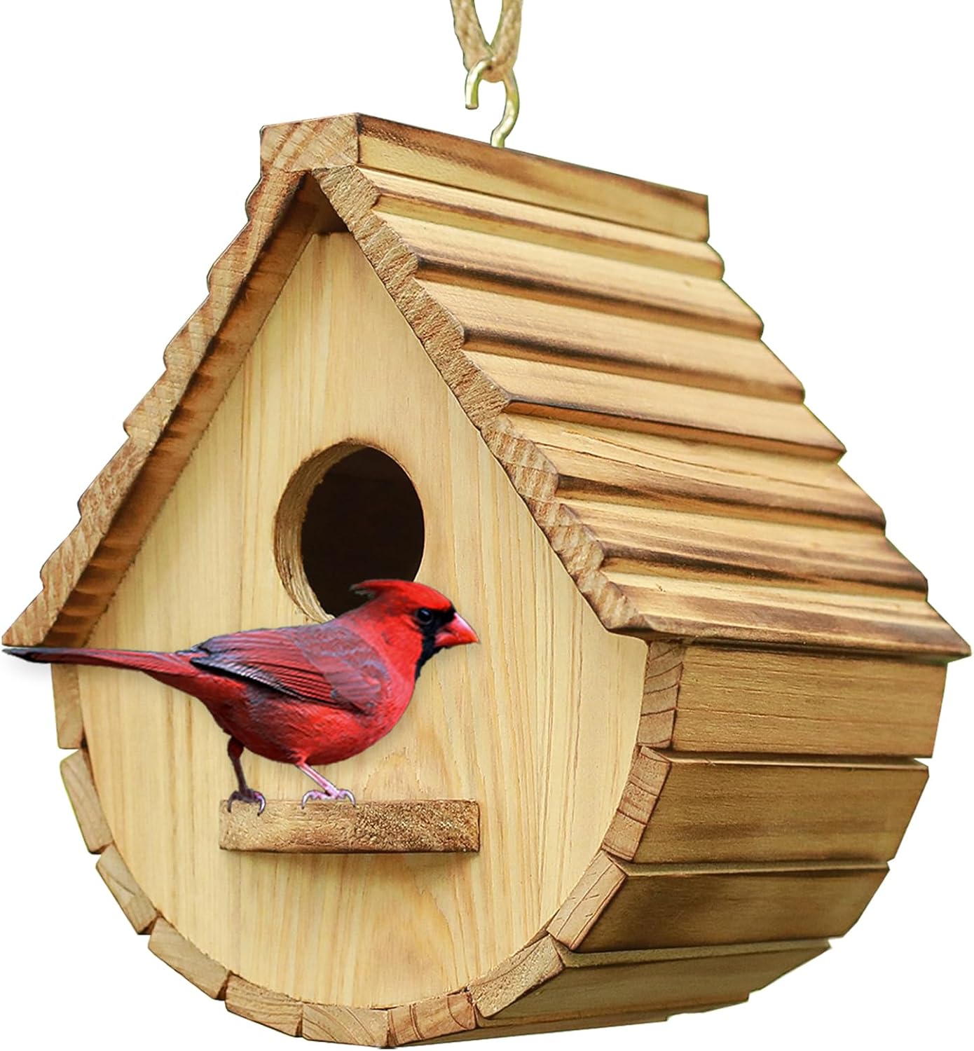 STARSWR Bird House for Outside Clearance Bluebird Finch Cardinals Hanging Birdhouse for Garden Viewing
