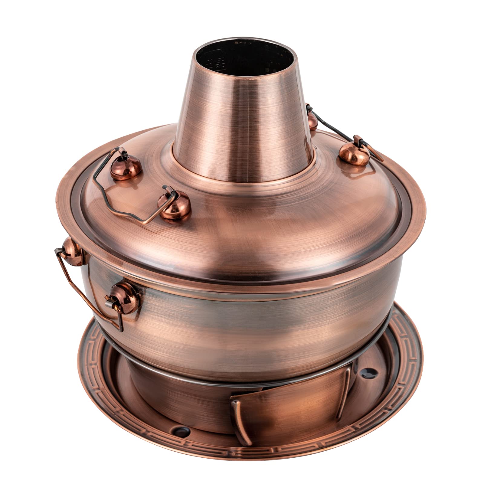 Olla caliente de acero inoxidable Olla caliente de carbón chino de 2 litros, Fondue de carnes Cocina de picnic al aire libre Olla caliente de cobre chino Olla caliente de carbón de Beijing for cenas f
