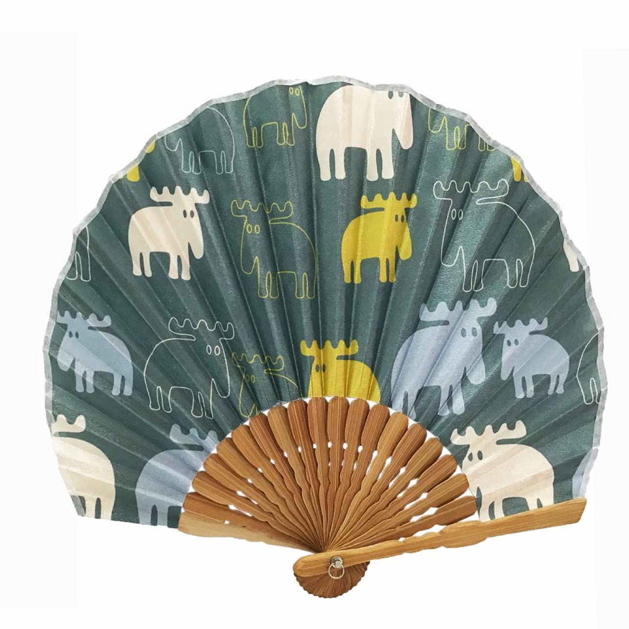 moz Swedish Design Round Folding Fan Sensu Unisex Colorful Pop Japan