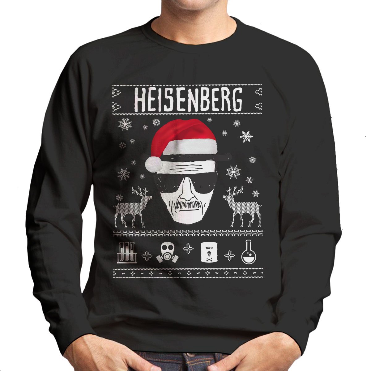 Cloud City 7 Men's Black Breaking Bad Heisenberg Christmas Sweatshirt