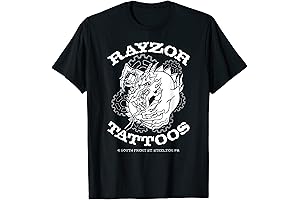 Steampunk Dragon Tattooing With Gear Background Tattoo Logo T-Shirt