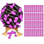 YOROSTAR Perm Rods Set for Natural Hair 40pcs Plastic Cold Wave Rods for Long Short Hair Rollers Large Hair Curling Rods for Women Purple