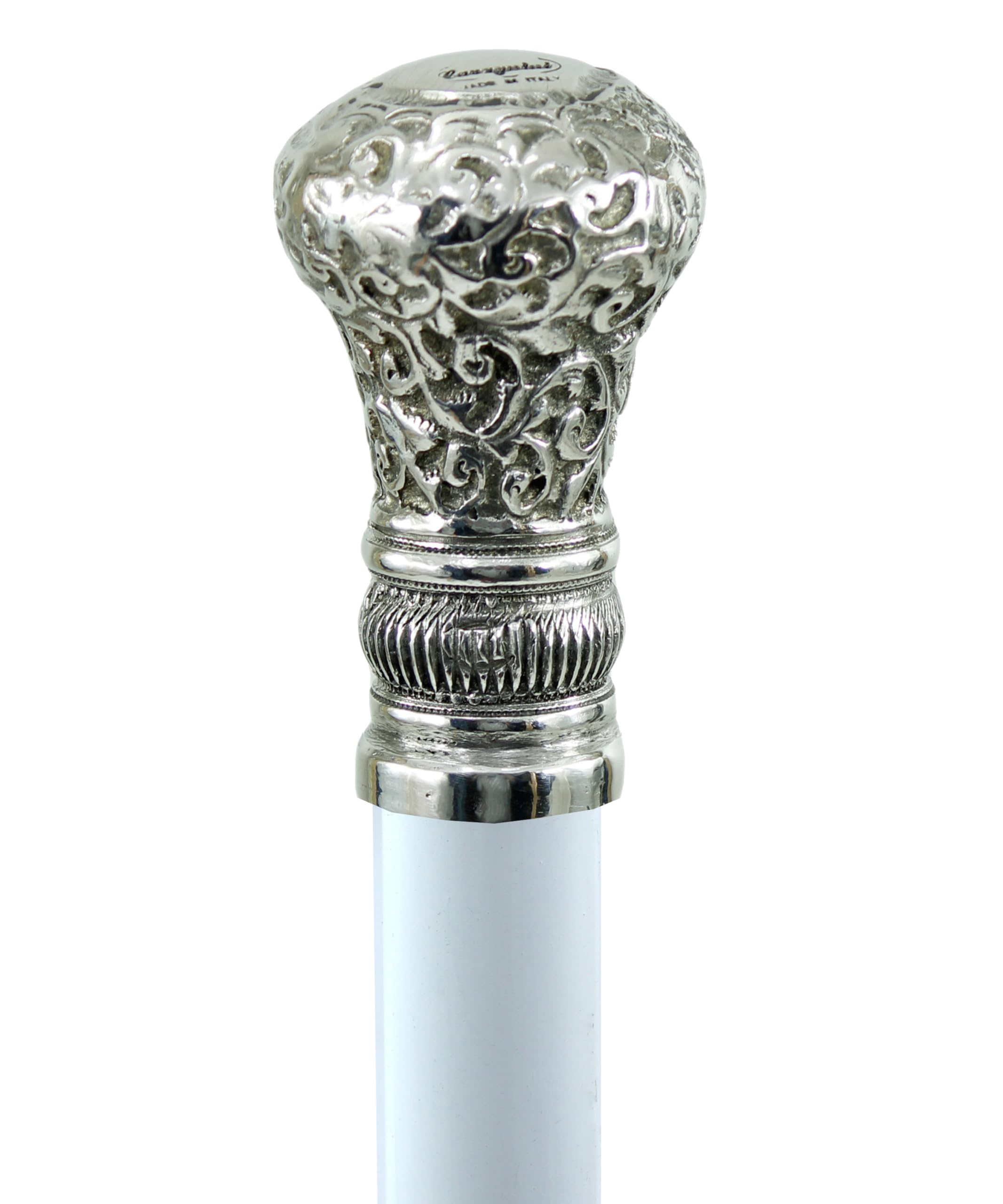 Cavagnini Bastón Elegante para Abuelo Regalo Navidad – Mango de Peltre Completo de Haya – Grabado Personalizado – Artesanía Italiana de Lujo