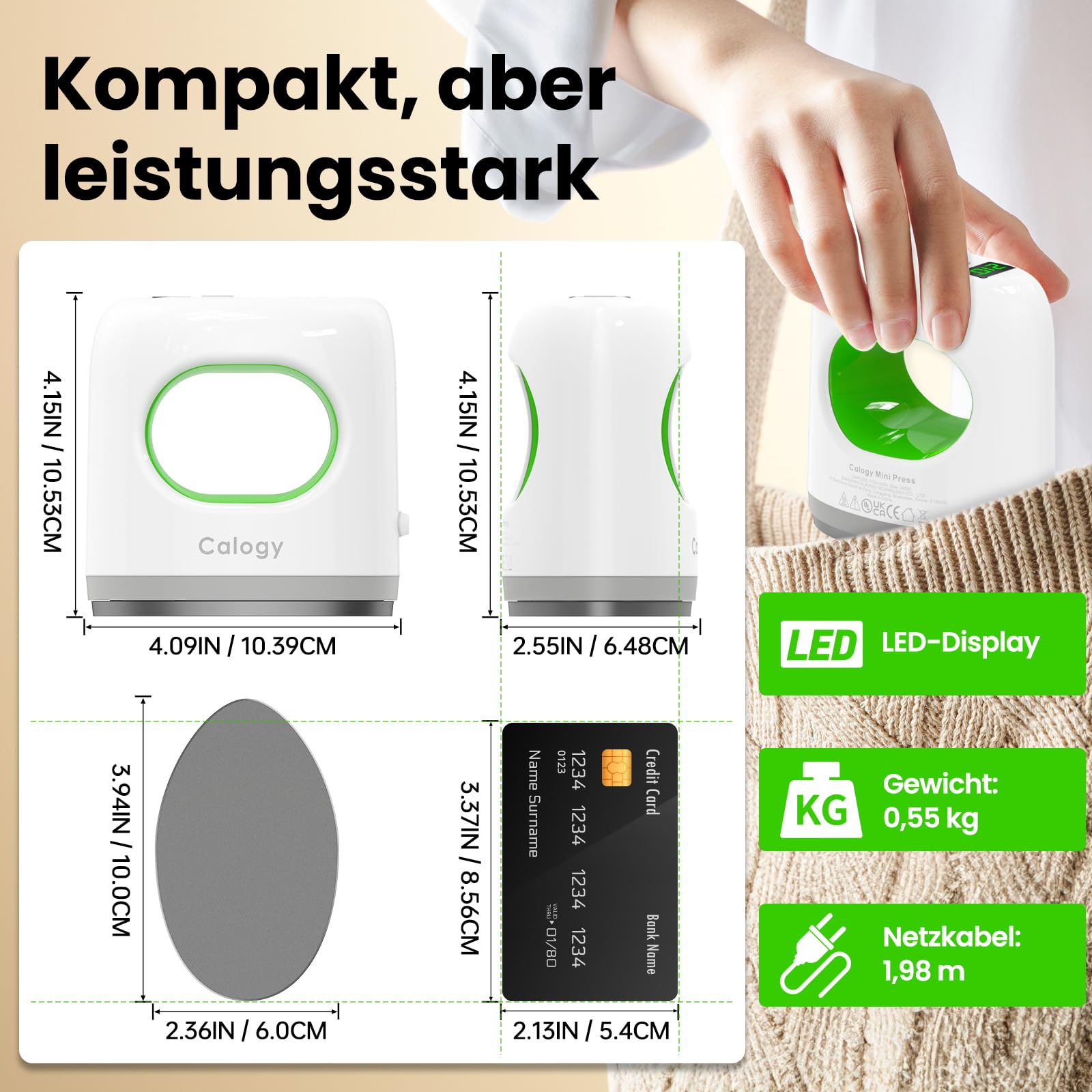 Calogy Mini Heat Press Machine 4 Stufen Temperatur max 210℃ Heißpresse für T-Shirts Schuhe Tassen