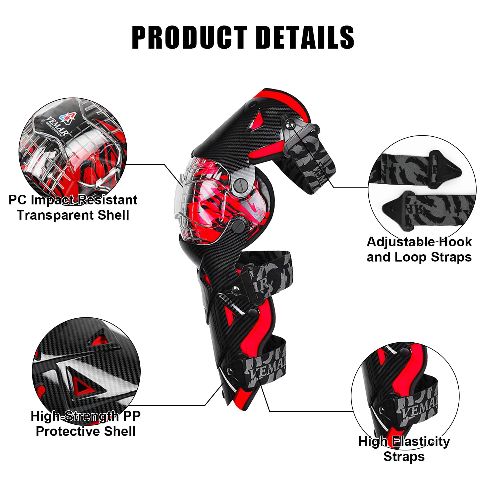 Rodilleras Moto,Rodilleras MTB con Revestimiento Interior Extraíble,Carcasa Protectora de Alta Resistencia,Rodilleras Enduro para Motocross,Bicicleta,Skate,Bicicleta de Montaña