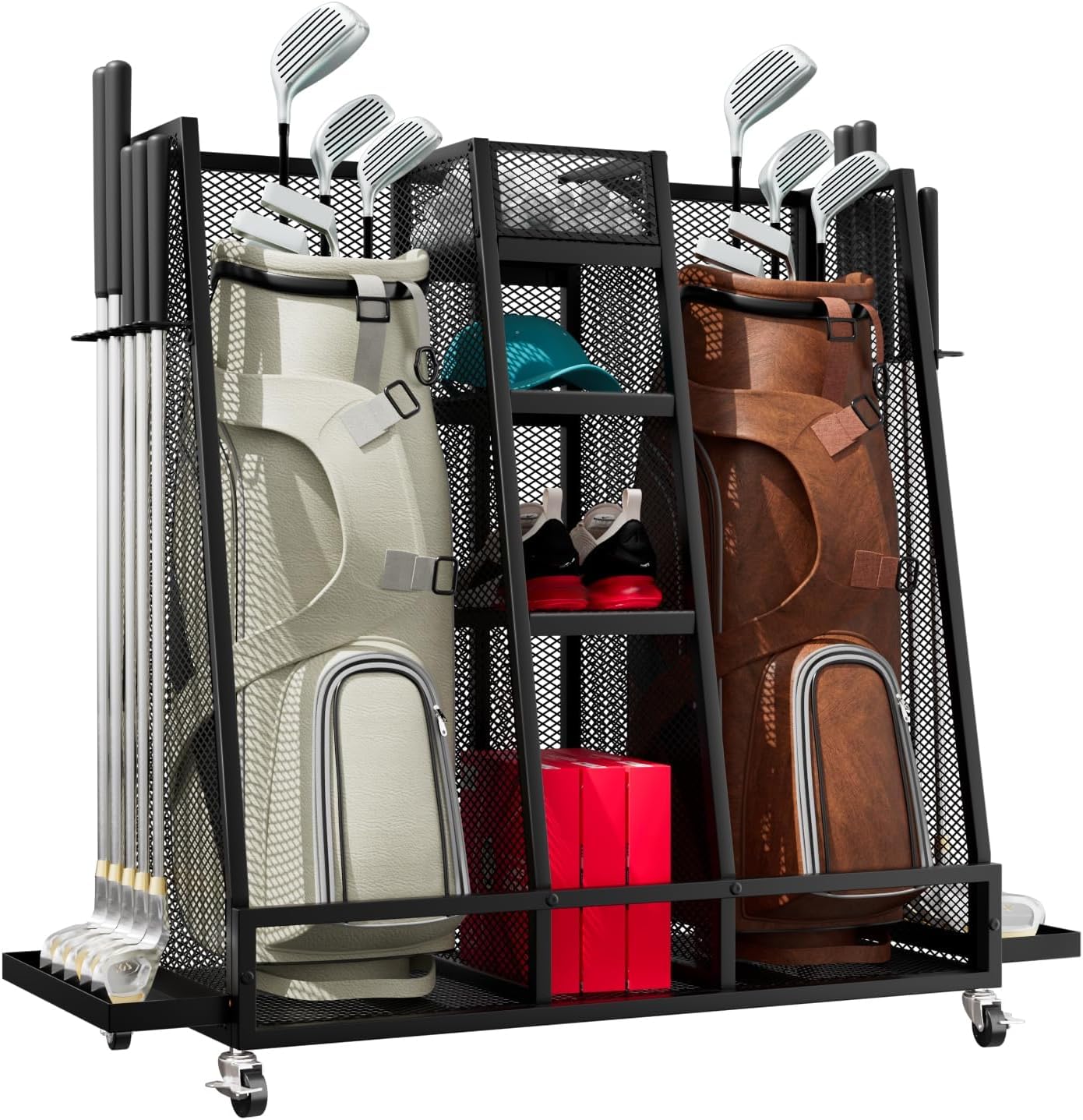 Lhysn Golf Bag Storage, Golf Club Holder, Golf Bag Storage Rack, for Garage Extra Large Sports Equipment Organizer Stand, Outdoor Toy Storage