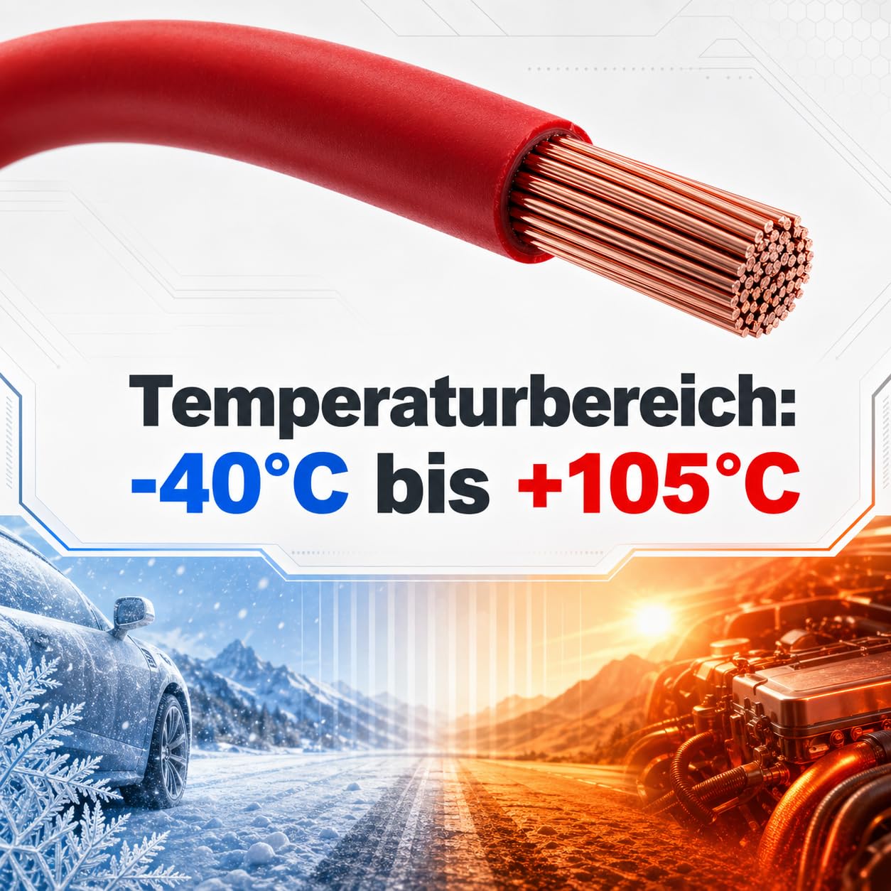 DCSk Kfz-Kabel 2,5mm² 10m FLRY B asymmetrisch 2.5 mm² Fahrzeugleitung Kfz Litze Farbset rot schwarz 2 5mm2