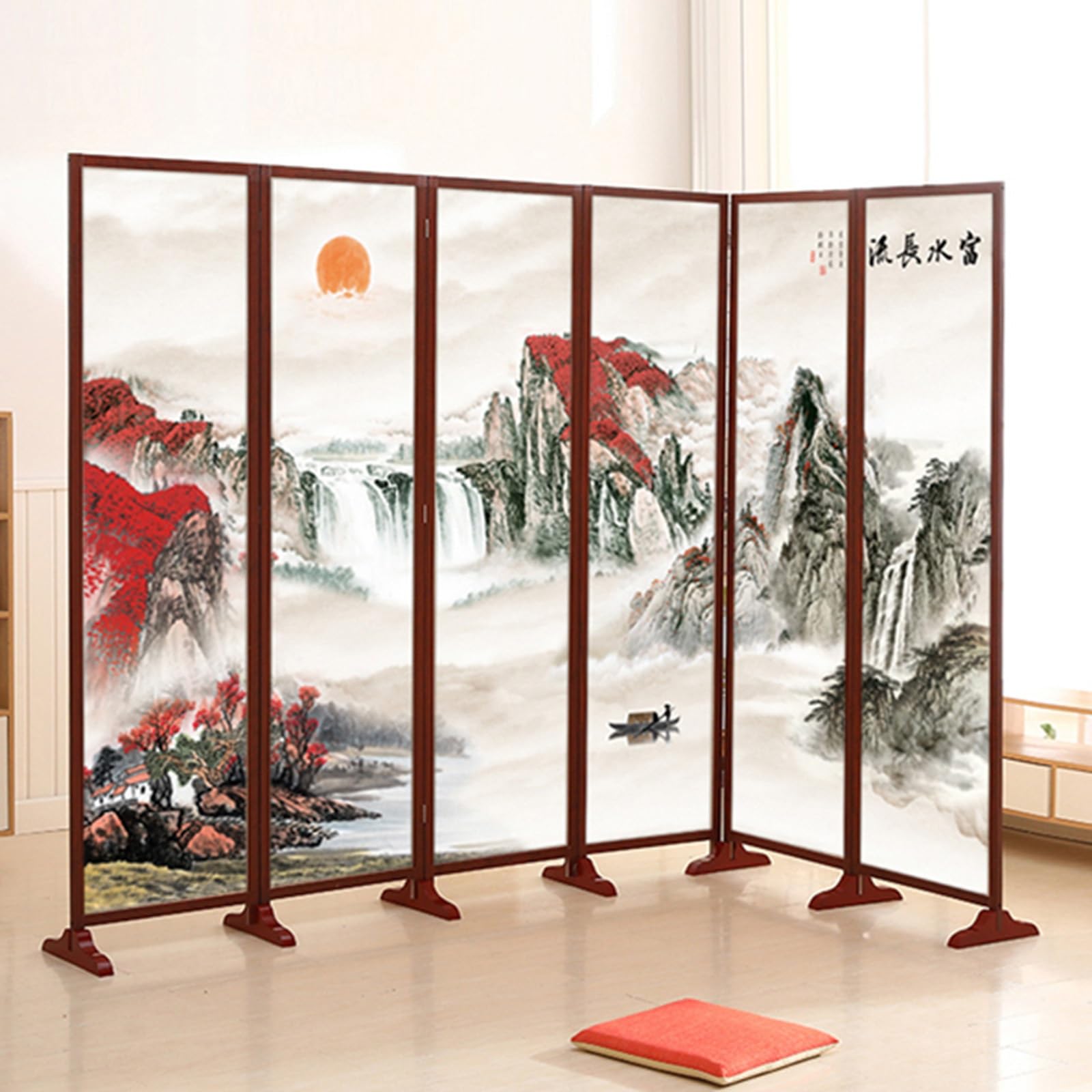 Amazon｜木製 伝統的な中国絵画 部屋の仕切り 4 5 6 7 パネル