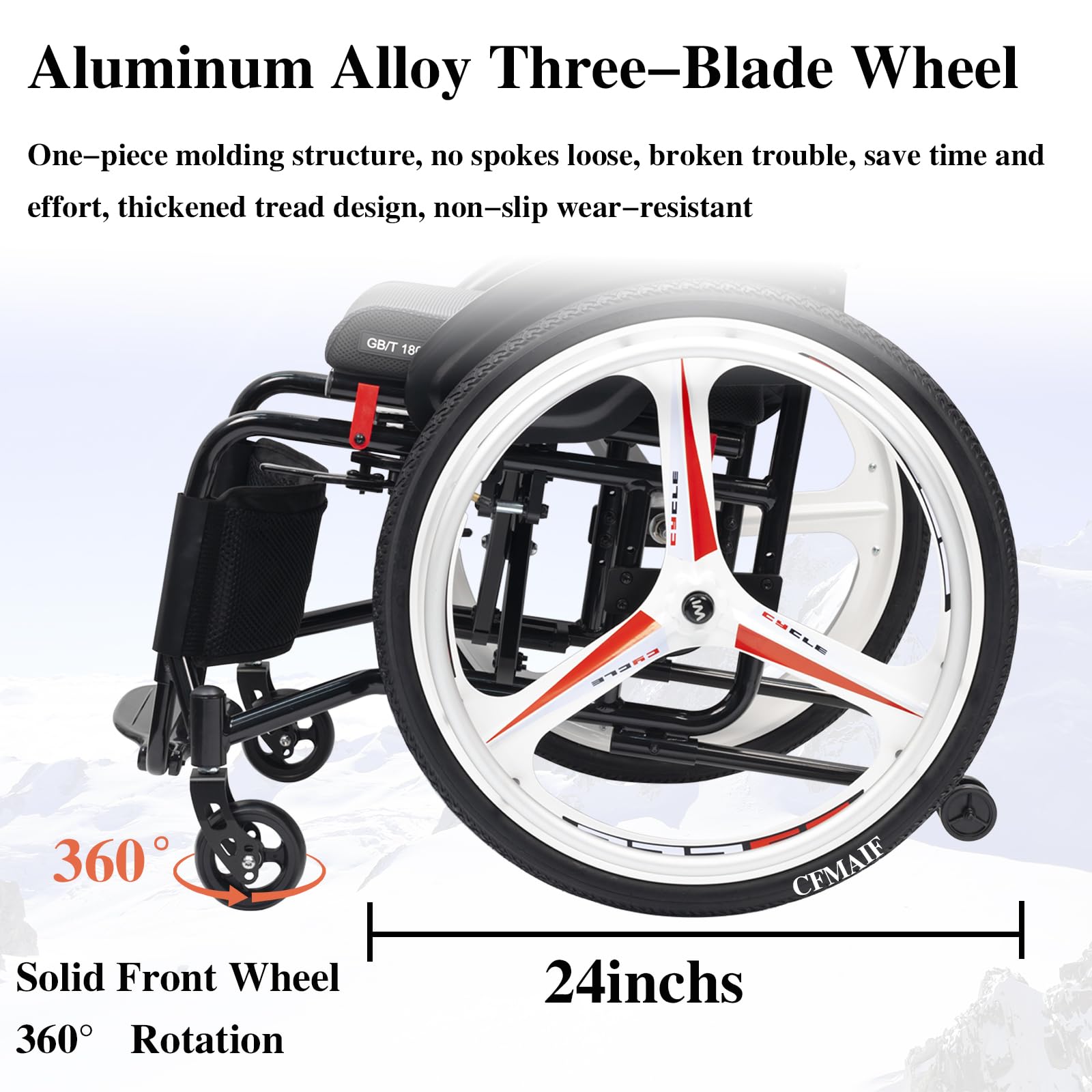 Silla Ruedas autopropulsada Plegable, Ligera, Aluminio, Frenos manuales, Antivuelco, Silla de Ruedas de tránsito para minusválidos(Size:44cm/17.3in Seat,Color:Daily)