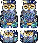 WELLFLYHOM Tapis de sol en caoutchouc pour voiture SUV & Camion - Protection contre les intempéries - Imprimé animal & Tapis de plancher arrière de voiture 4 Facile à nettoyer étanche pour les femmes filles